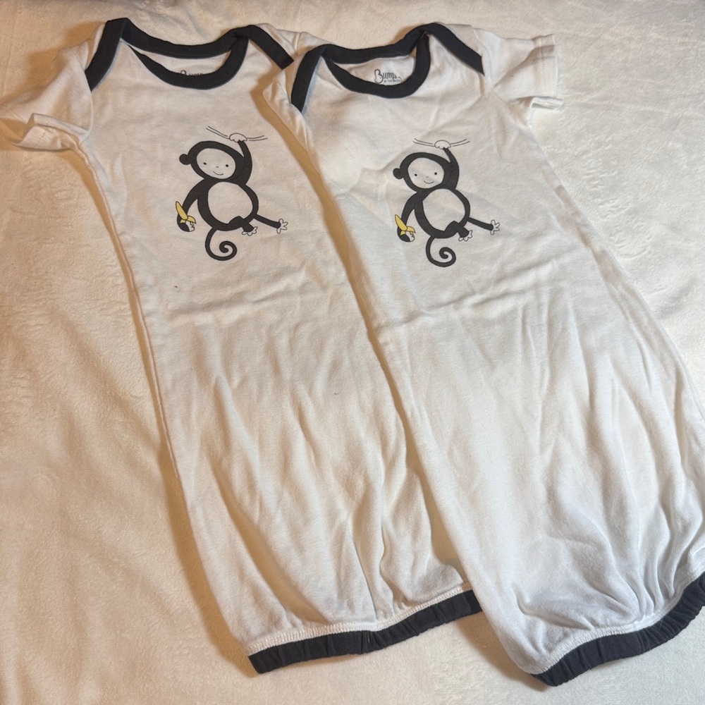 Monkey Print Kids One Piece - White and Black